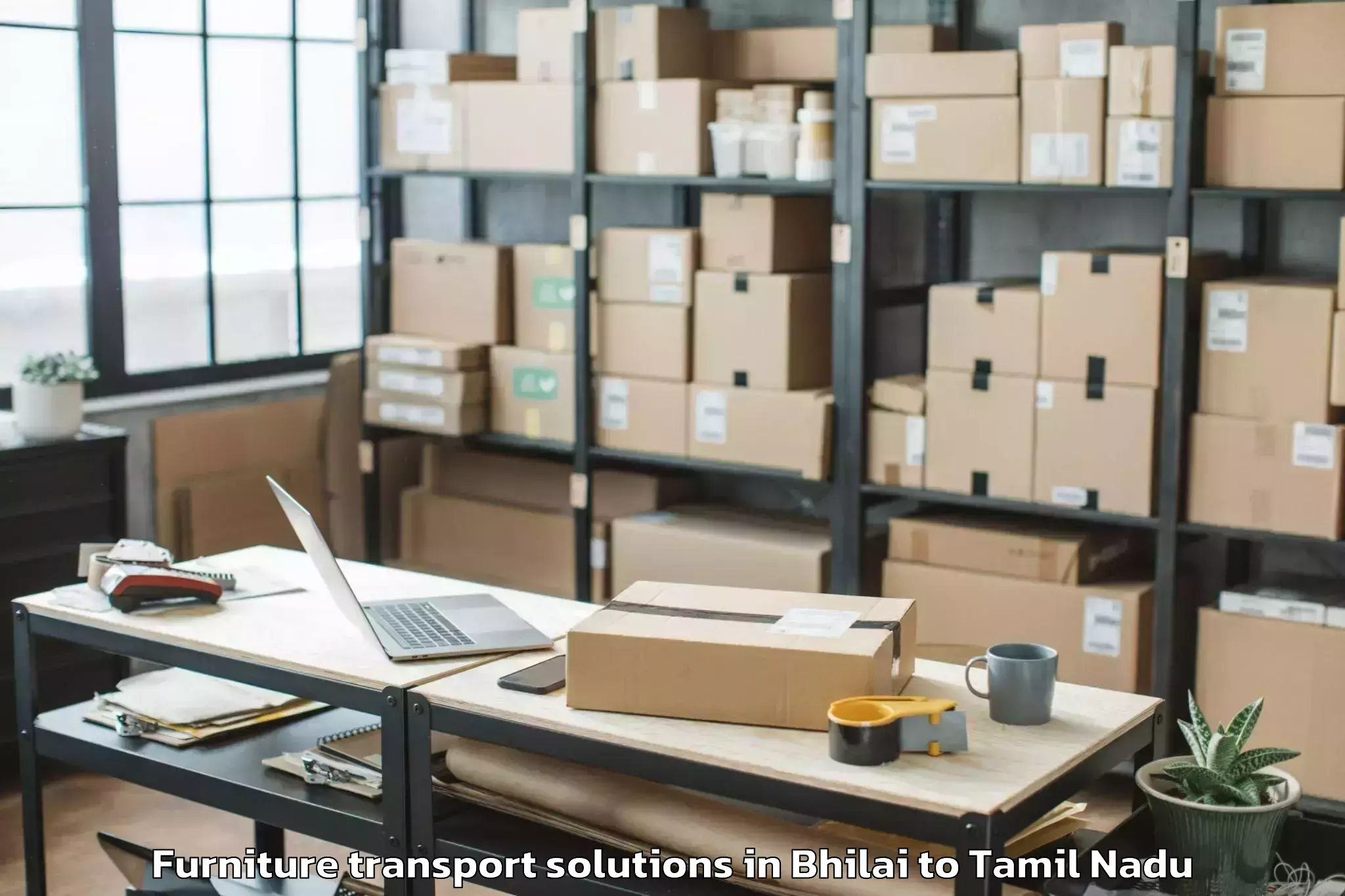 Professional Bhilai to Coimbatore North Furniture Transport Solutions